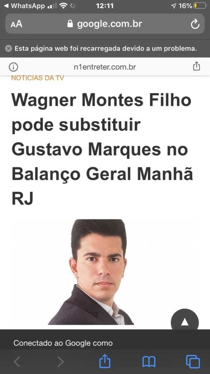 Print da falsa notícia do apresentador Gustavo Marques