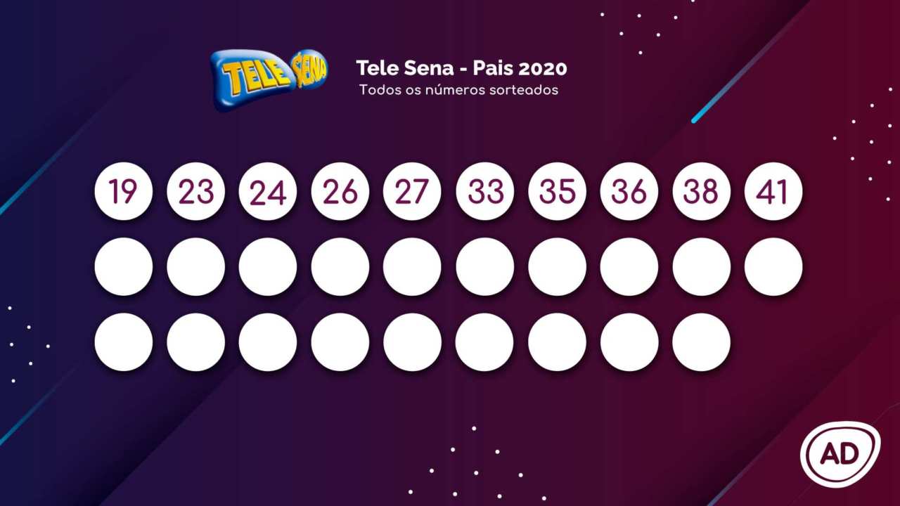 Todos os números sorteados da Tele Sena de Pais 2020