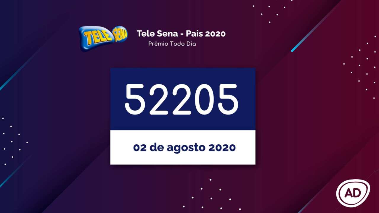 Resultado da Tele Sena de Pais 2020 Prêmio Todo Dia 02/08