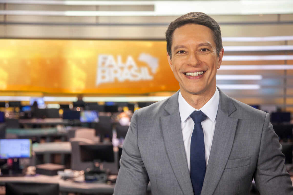 Sergio Aguiar no novo cenário do Fala Brasil 