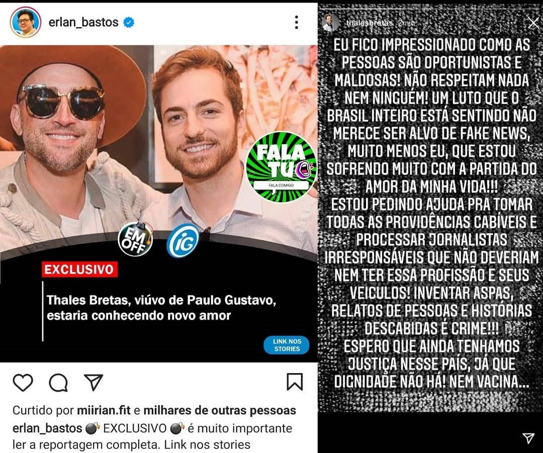 Manchete de Erlan Bastos contra Thales Bretas