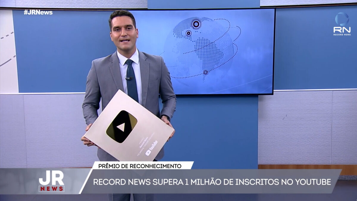 Record News chega a marca de 2 milhões de inscritos no YouTube