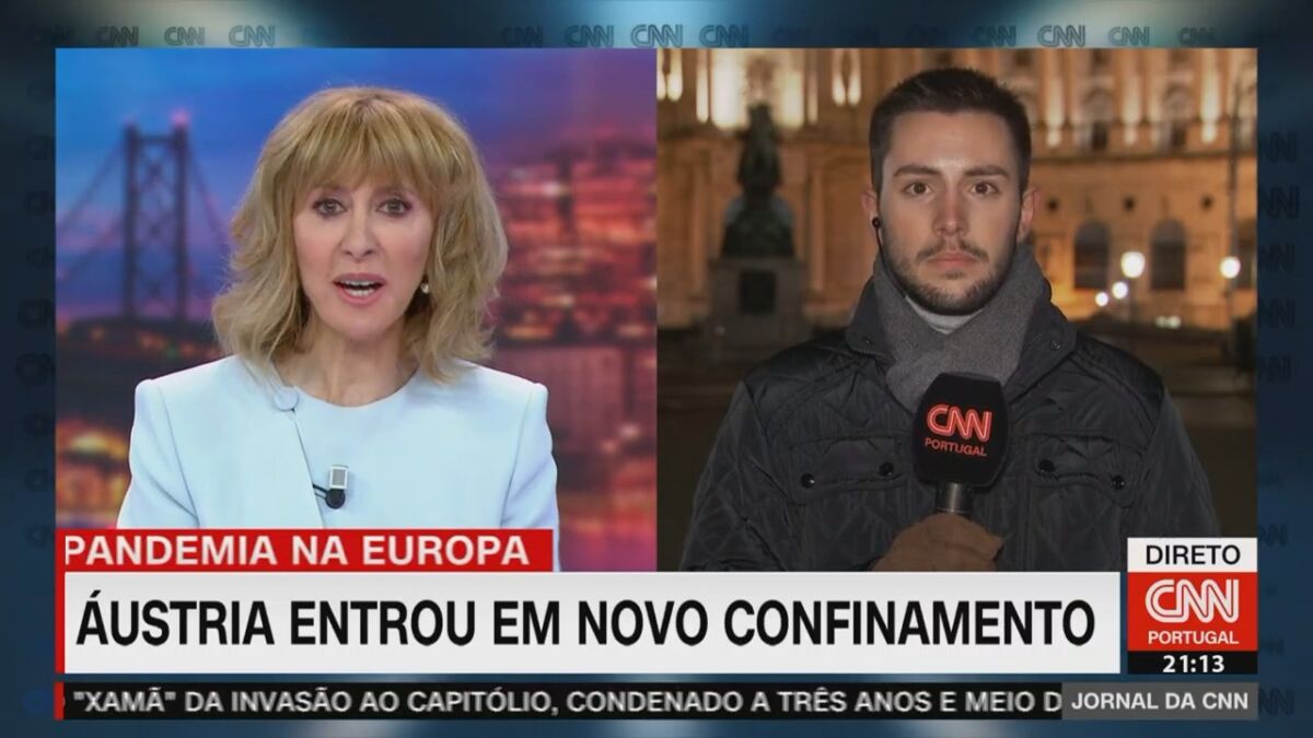  Judite de Sousa conversa com o repórter Cristiano Costa na estreia da CNN Brasil 