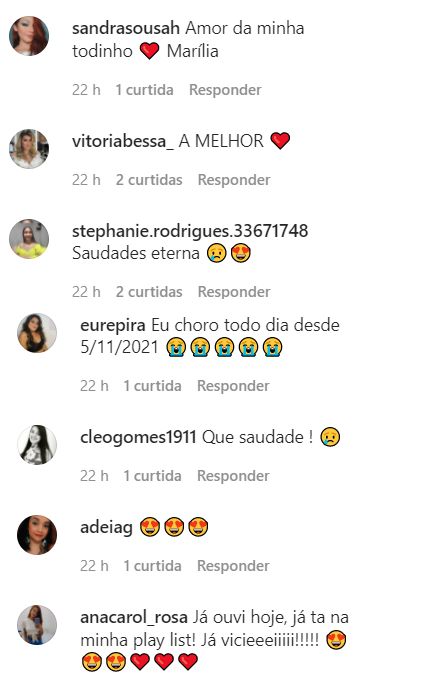 
Fãs falam sobre a saudade de Marília Mendonça através do instagram