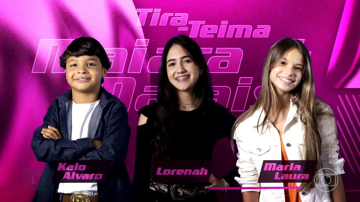 Kaio Alvaro, Lorenah e Maria Laura no The Voice Kids