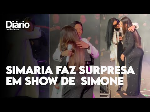 Simaria sobe ao palco em show solo de Simone e chora ao cantarem juntas