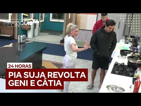 Geni e Cátia se revoltam com pia suja e dizem que não vão cozinhar até limparem | A Grande Conquista