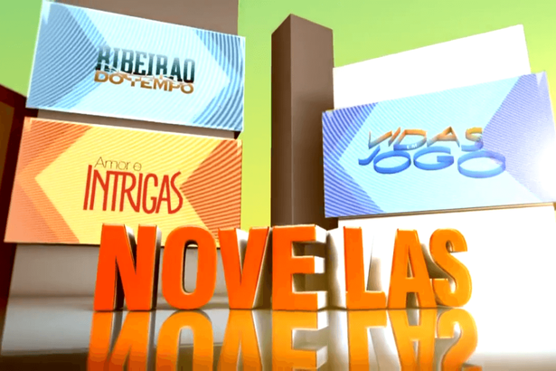 Logo das novelas Ribeirão do Tempo, Vidas em Jogo e Amor e Intrigas, todas da Record TV