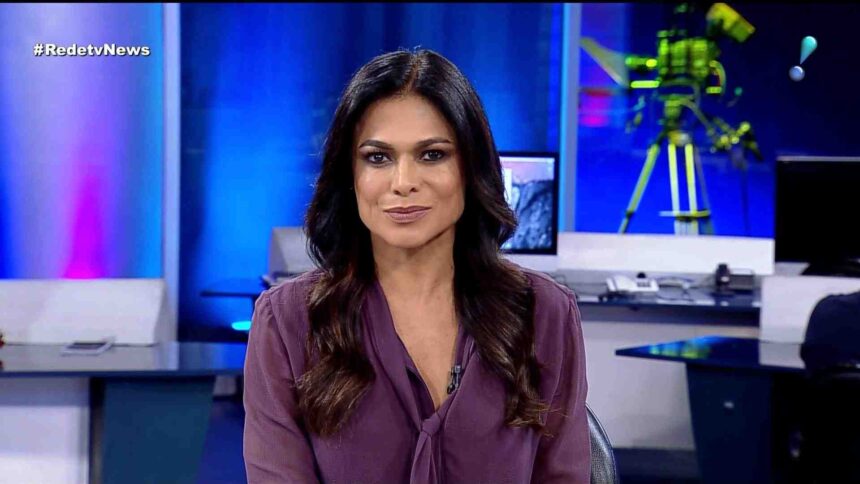 Rosana Jatobá apresentando o RedeTV News