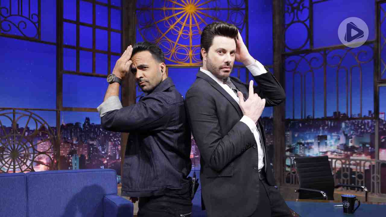 Luis fonsi e Danilo Gentili no The Noite