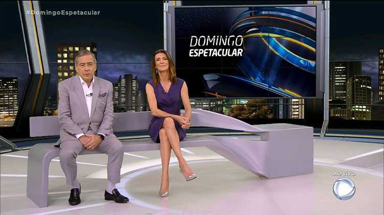 Domingo Espetacular Paulo Henrique Amorim e Janine Borba