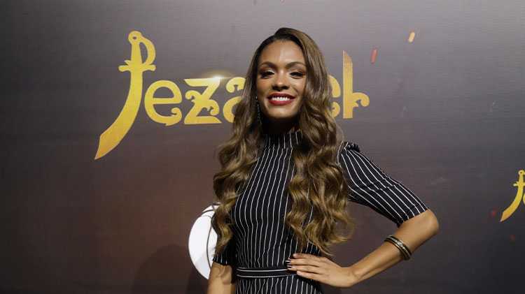 Lidi Lisboa na coletiva de imprensa de Jezabel, que estreia dia 23 na Record TV