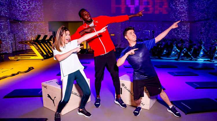 Usain Bolta com Maisa e Oscar Filho Programa da Maisa