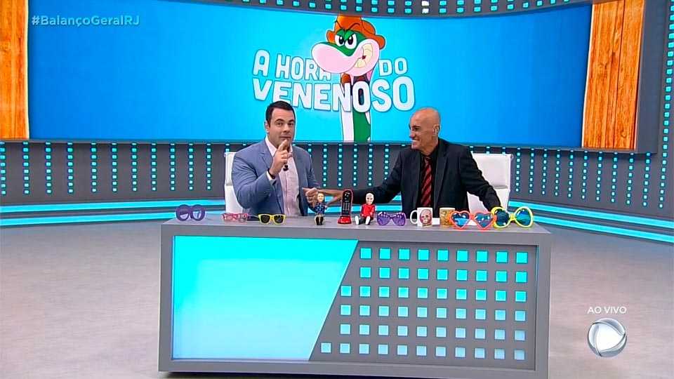 Quadro "A Hora do Venenoso" comandado por Tino Júnior e Amin Khader no Balanço Geral RJ