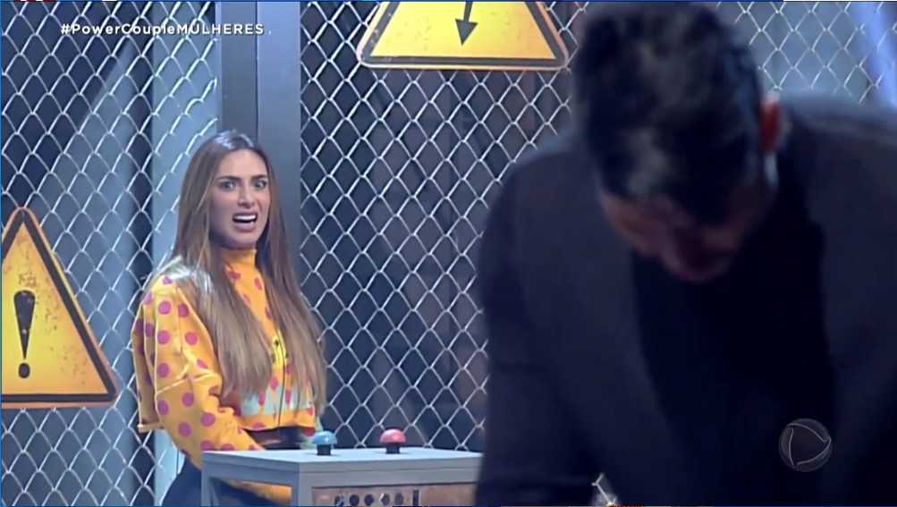 Nicole Bahls e Marcelo Bimbi na prova das mulheres