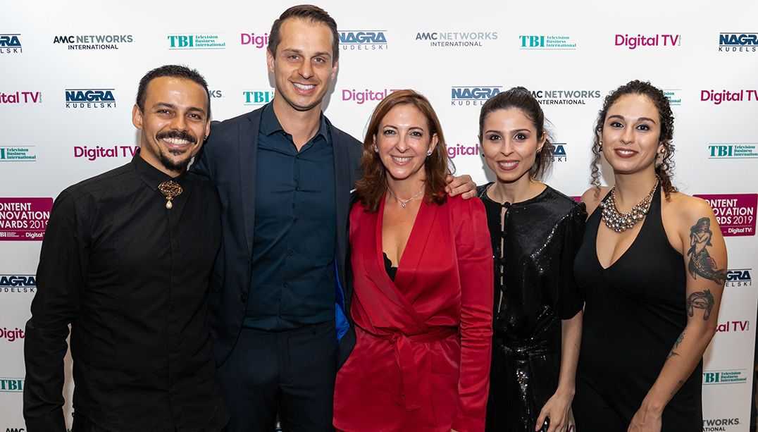 A equipe da Endemol Shine Brasil em Cannes: Eduardo Gaspar, Renato Martinez, Juliana Algañaraz, Izabela Ianelli e Isadora Armani