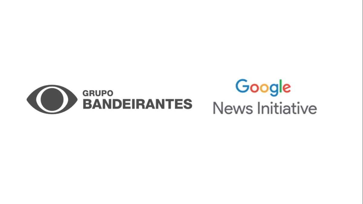 Logo do Grupo Bandeirantes e Google News Initiative |