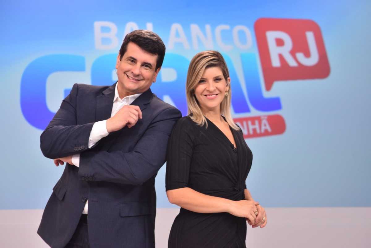 Gustavo Marques e Lívia Mendonça na Record TV Rio