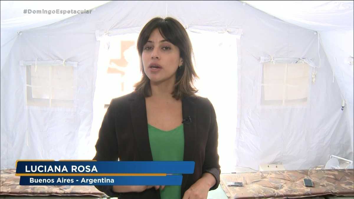 Repórter Luciana Rosa no Domingo Espetacular