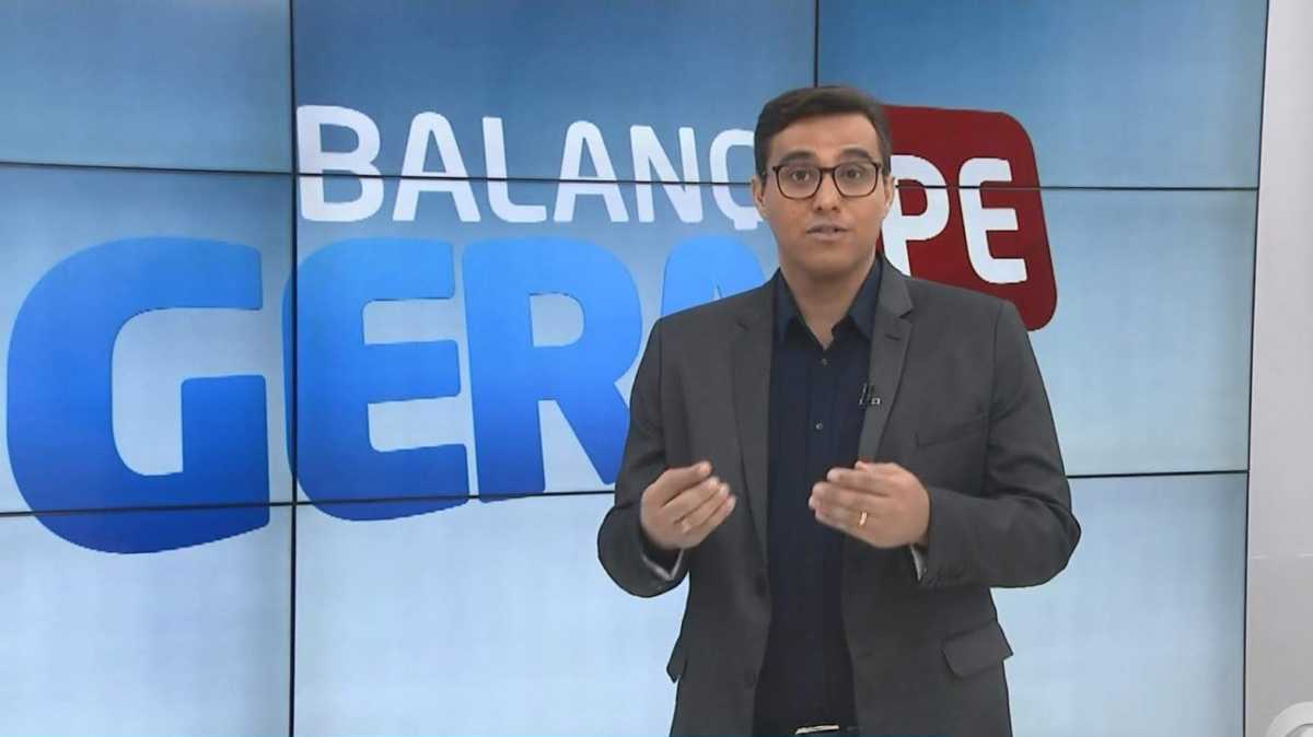 Foto de Fabio Araujo apresentando o Balanço Geral PE