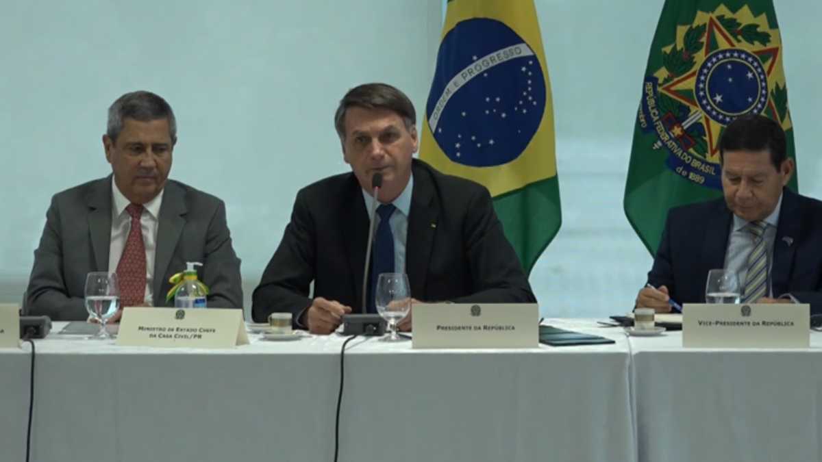 Bolsonaro em reunião ministerial