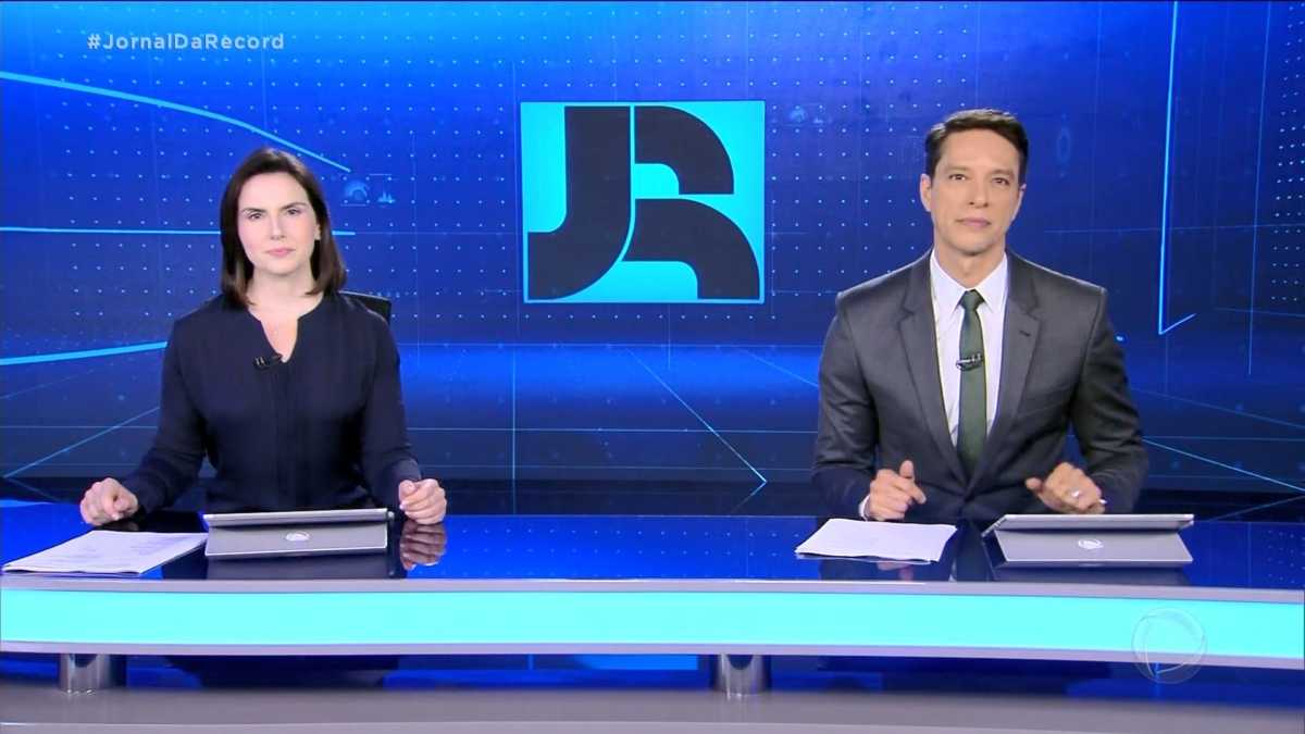 Giovanna Risardo e Sergio Aguiar no Jornal da Record