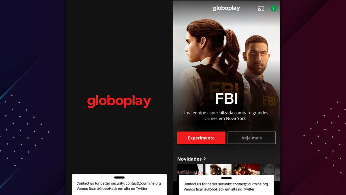 telas do Globplay hackeado