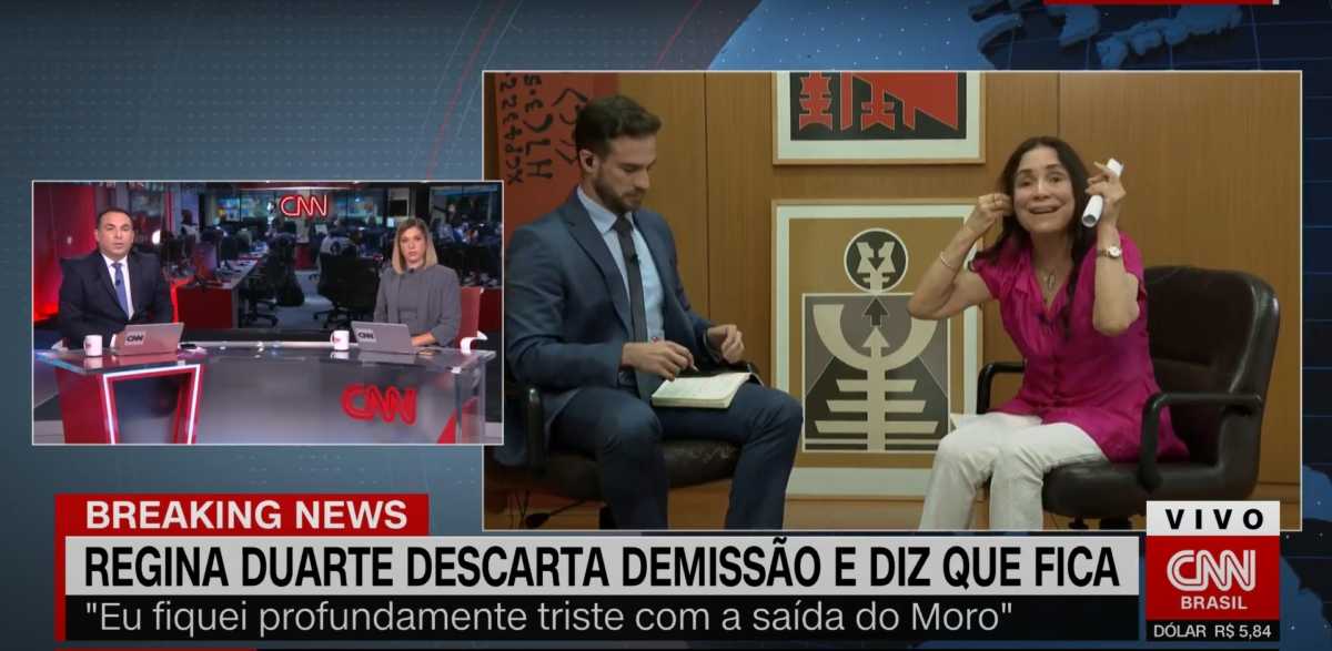 Regina Duarte em entrevista na CNN Brasil