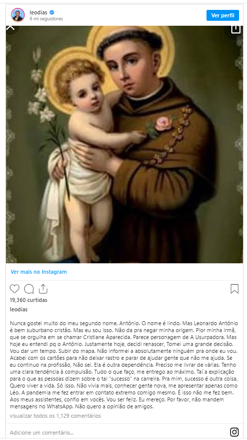 Print instagram do Leo Dias