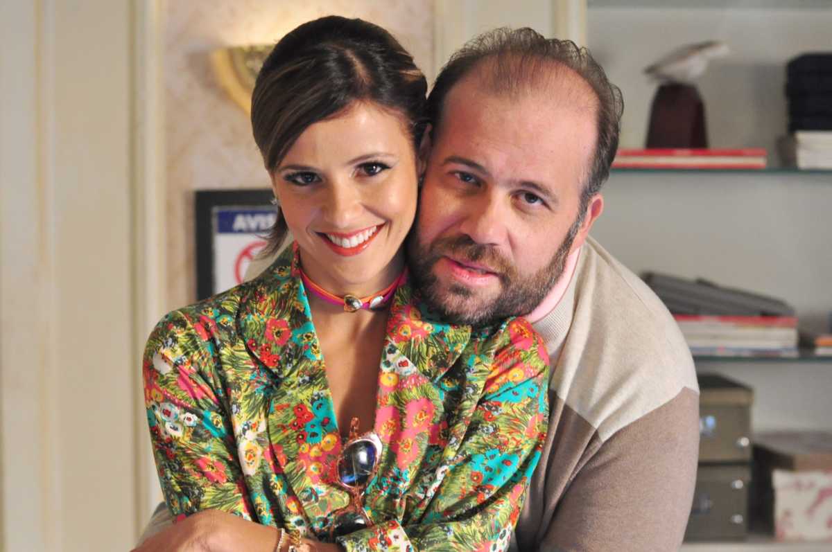 Otávio Muller e Fernanda de Freitas, intérpretes de Flavinha e Djalma nos bastidores de Tapas e Beijos