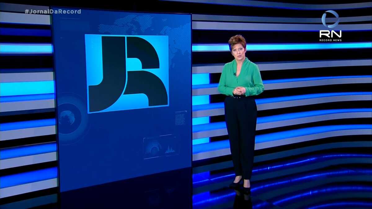 Jornal da Record sendo exibido na Record News