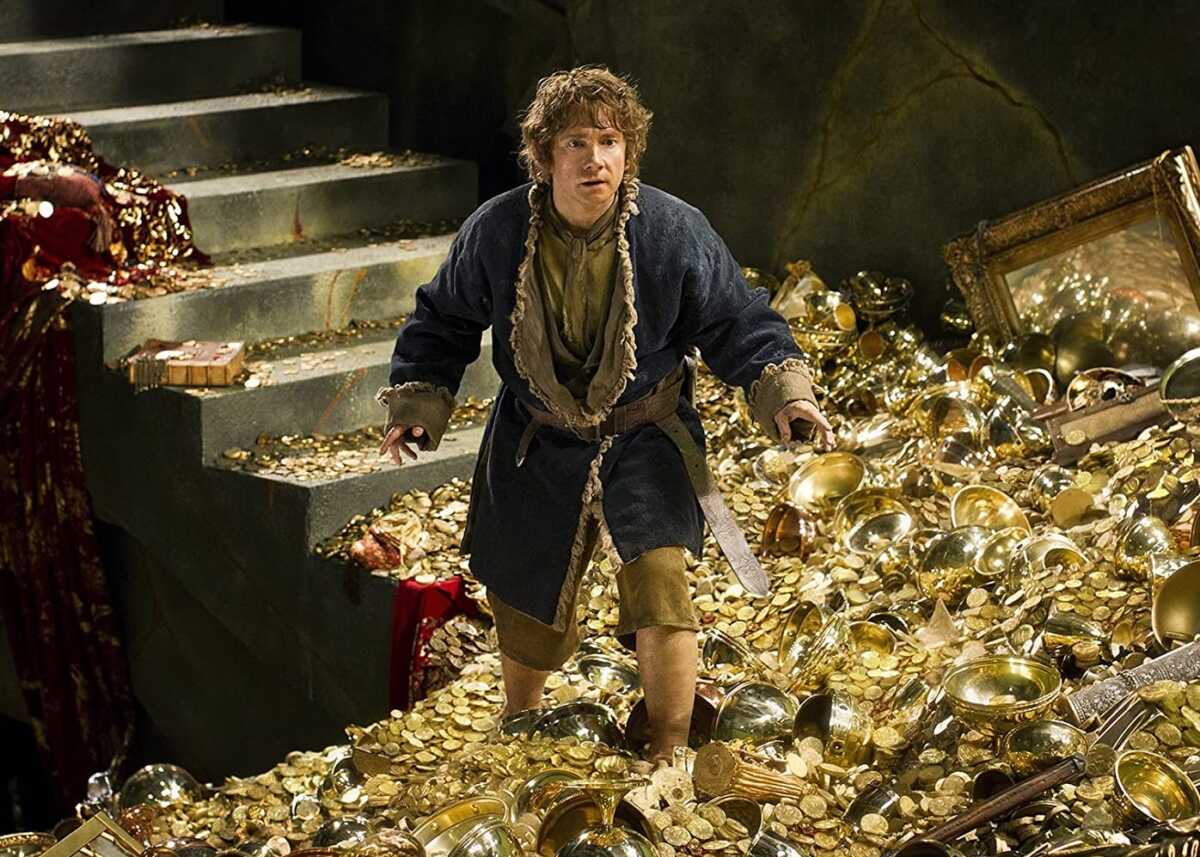 Cena do filme O Hobbit - A Desolação de Smaug exibido pela Record TV na Super Tela