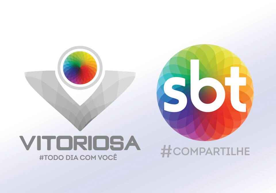 Logo da TV Vitoriosa, afiliada do SBT em Uberlândia