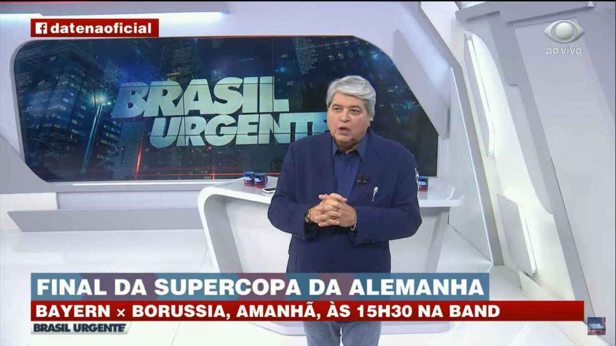 Datena no estúdio do Brasil Urgente