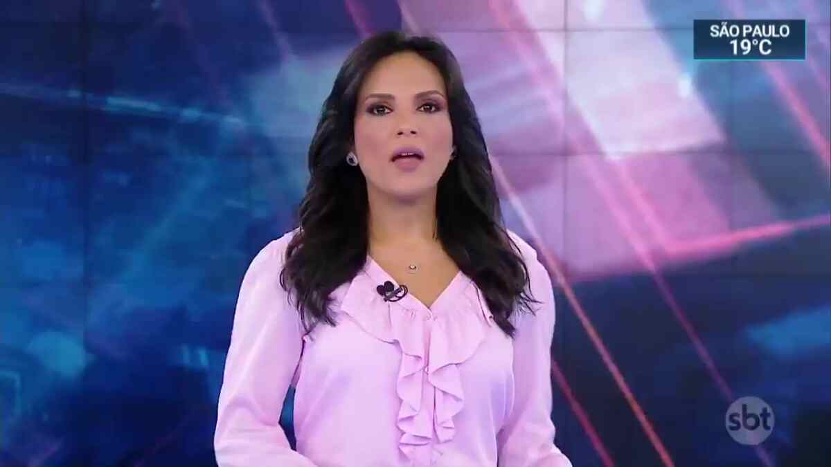 Márcia Dantas na chamada do SBT Brasil