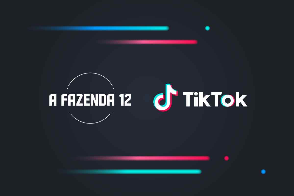 Logo de A Fazenda 12 e TikTok