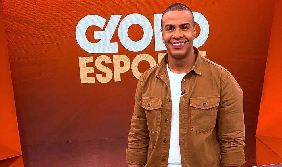 Thiago Oliveira no estúdio do Globo Esporte em São Paulo