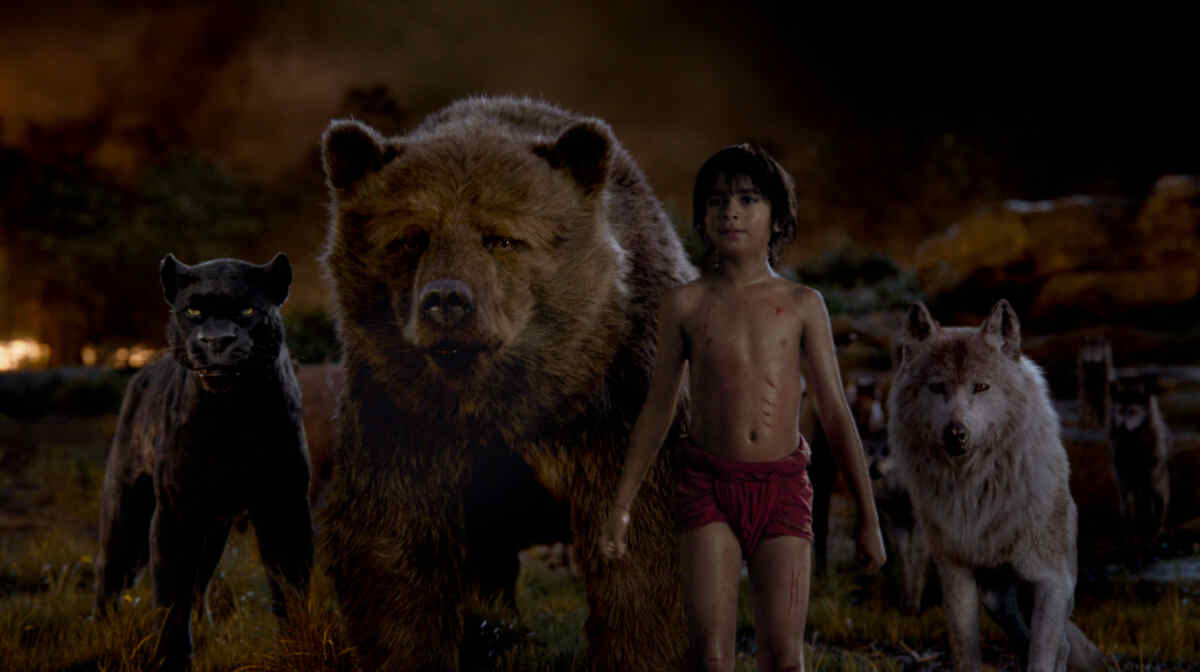 Cena do filme Mogli - O Menino Lobo, exibido pela Globo na Sessão da Tarde