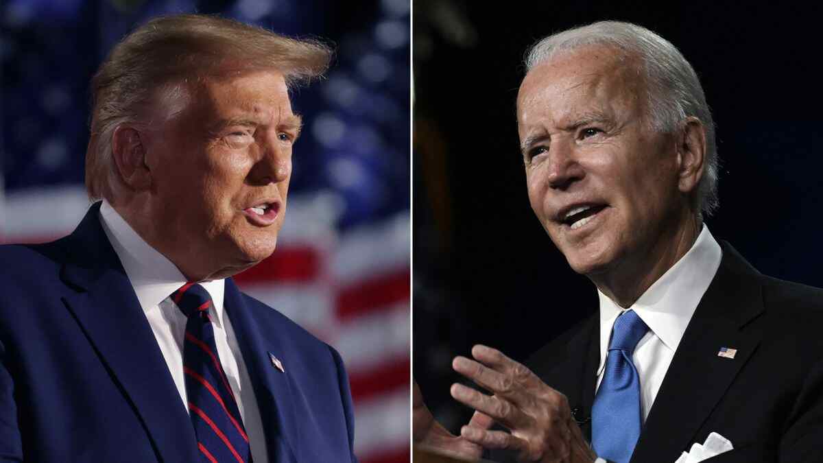 Trump e Biden durante a campana eleitoral