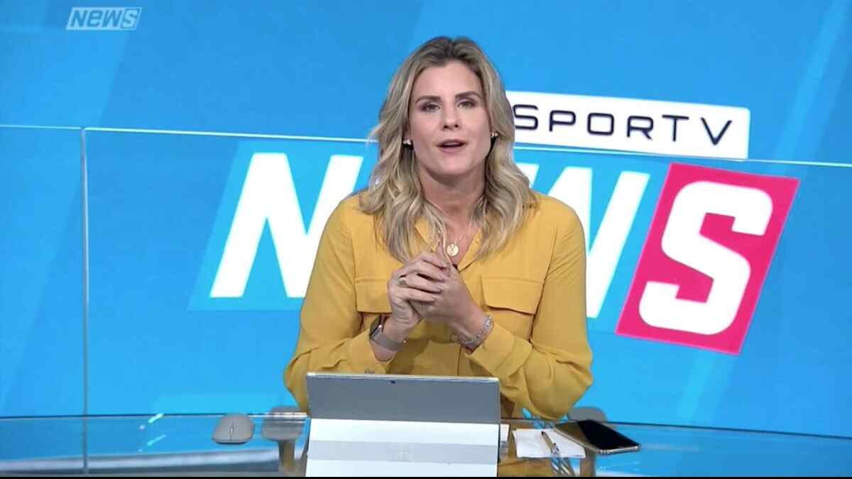 Janaína Xavier no estúdio do SporTV News