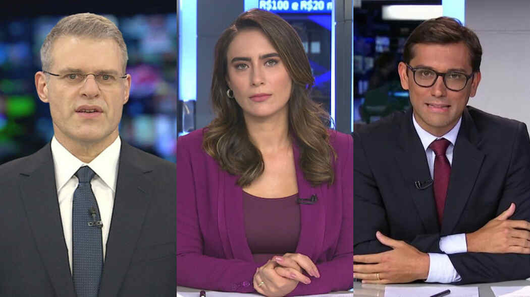 Jornalistas Rodolfo Schneider, Eduardo Oinegue e Lana Cenepa