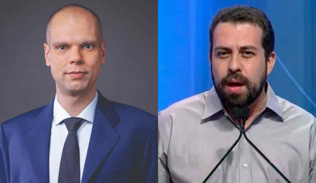 Bruno Covas e Guilherme Boulos em uma montagem