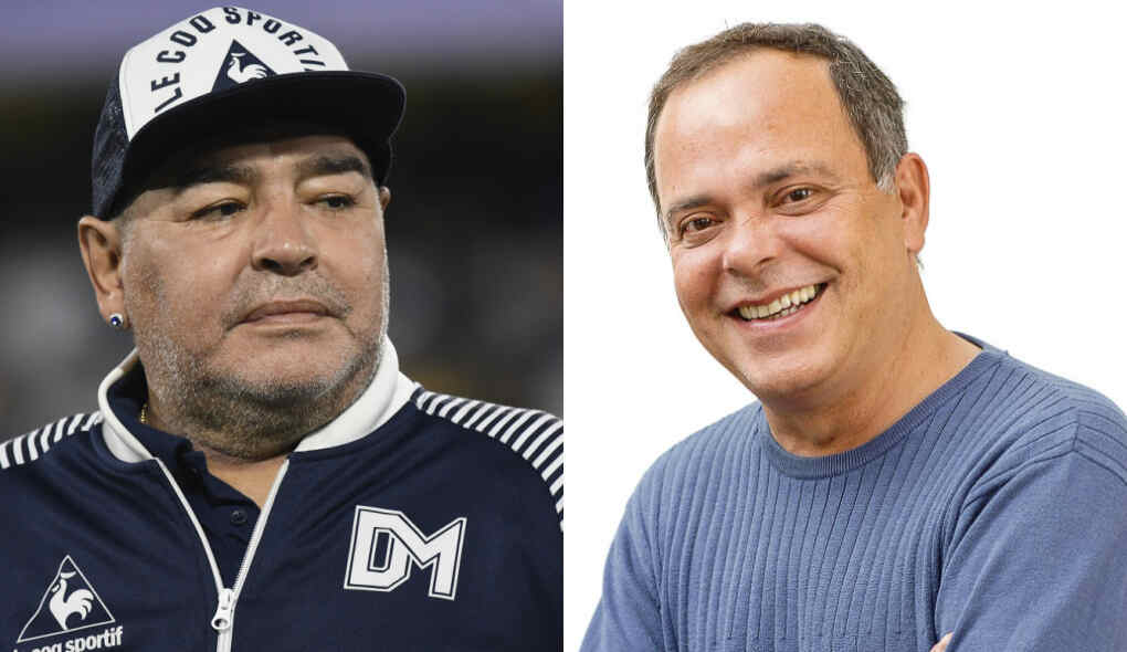 Diego Maradona e Fernando Vanucci em uma montagem