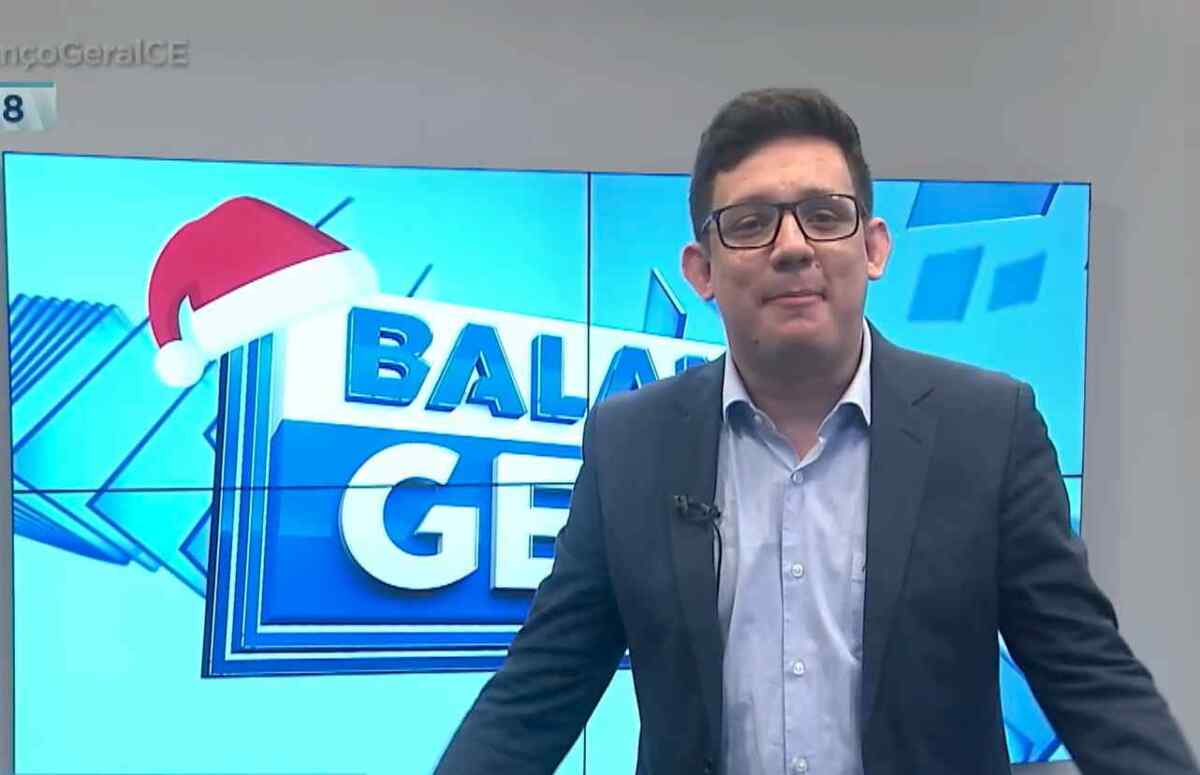 Erlan Bastos apresentando o Balanço Geral CE, no dia 25 de dezembro