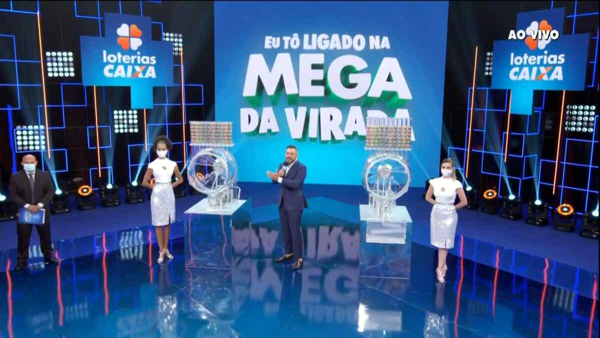 Cenário do programa que divulgou o resultado da Mega da Virada 2020