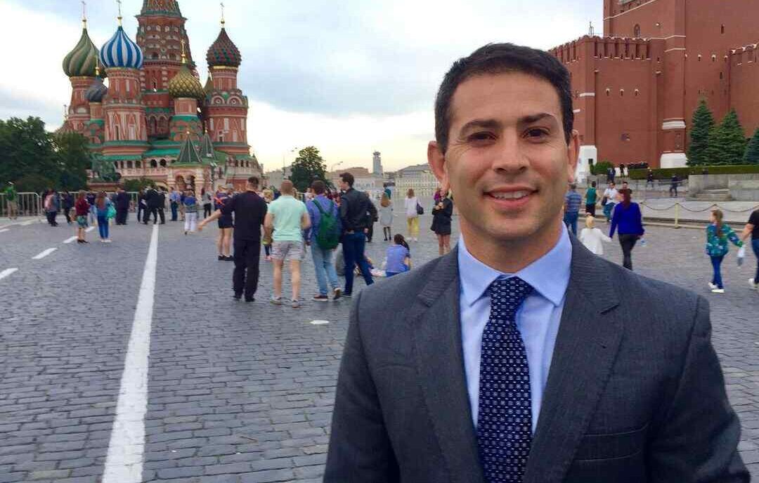 André Tal em Moscou, durante a cobertura da Copa do Mundo da Rússia em 2018