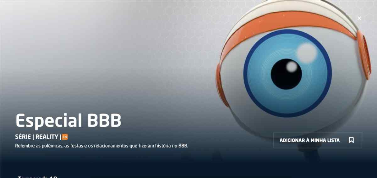 Print da seção do esquenta BBB no Directv GO