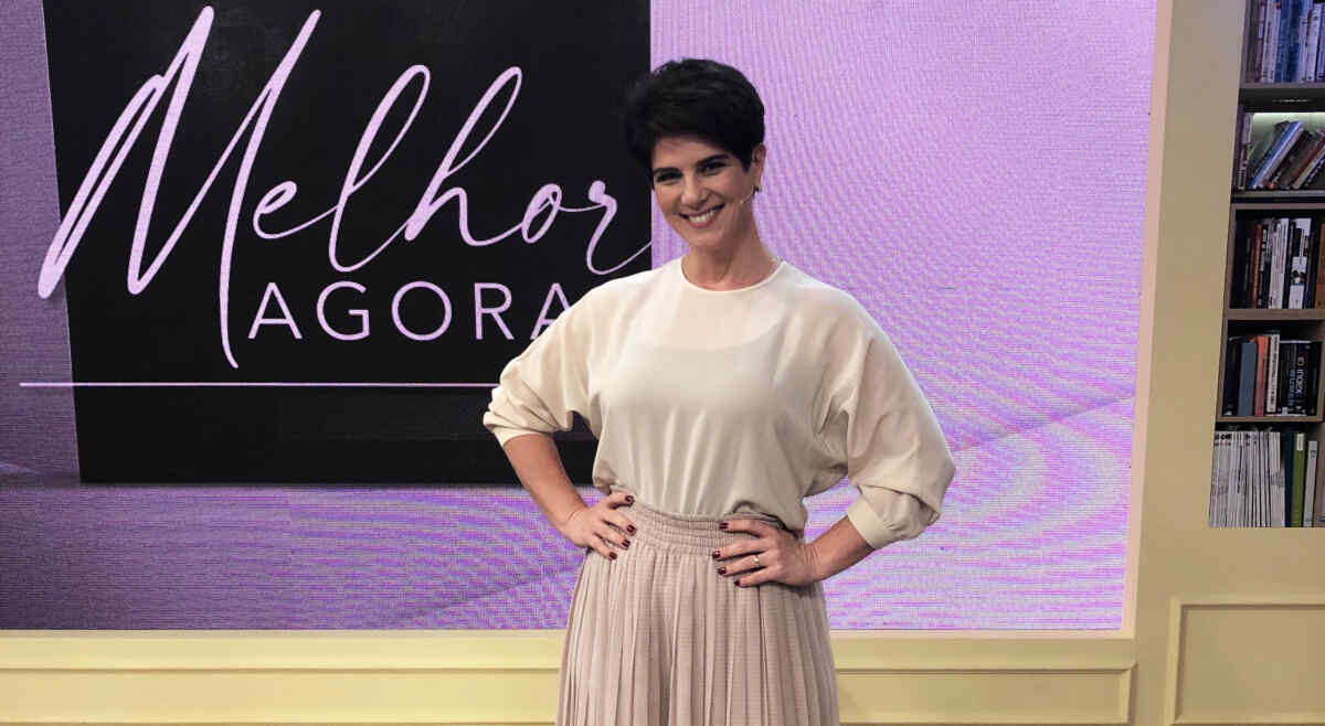 Mariana Godoy em um dos últimos programas que apresentou na Band