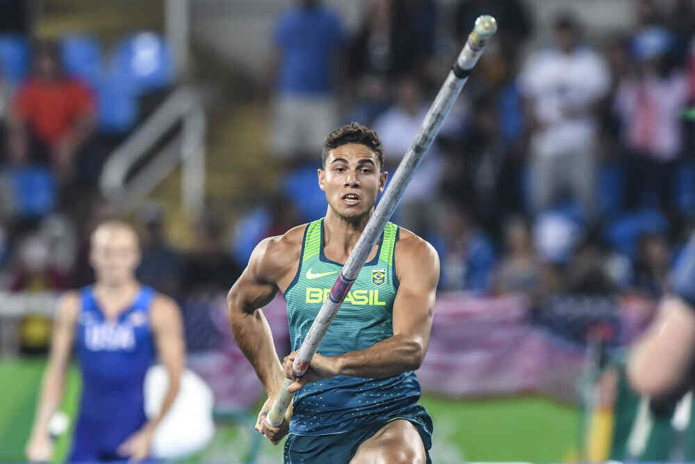 Trecho da chamada divulgada pela Globo com o Atleta Thiago Braz