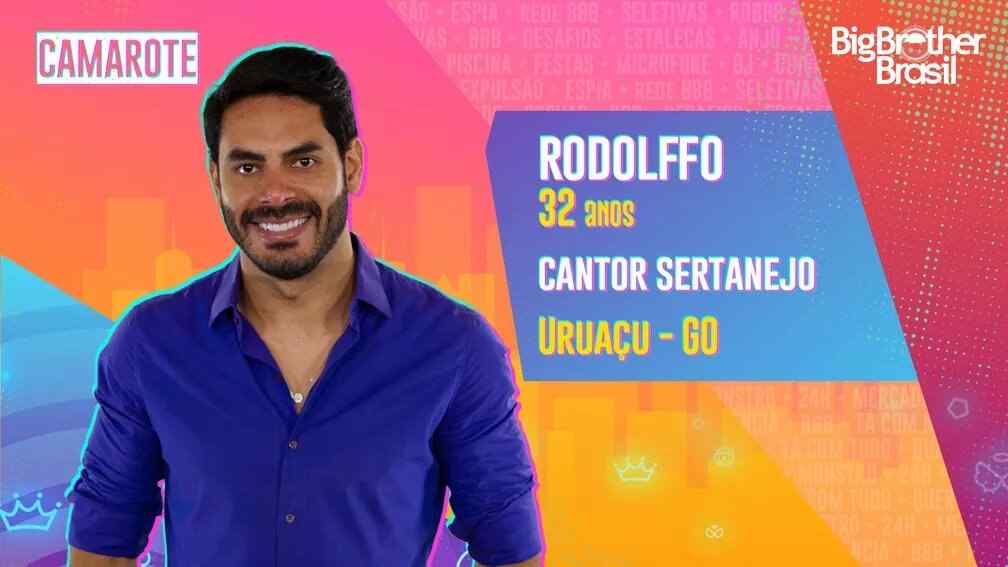 Cantor Rodolffo estará no camarote do BBB 21